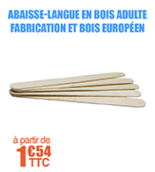 Abaisse-langue Adulte - En bois - Fabrication et bois Europen - Bote de 100